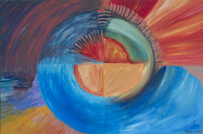 Four Sacred Directions 2002 by Drea Life is an ever changing thing, be it seasons, direction, or age. Embracing these changes is the most important thing we can do. http://dreajensengallery.artistwebsites.com/featured/four-sacred-directions-2002-drea-jensen.html